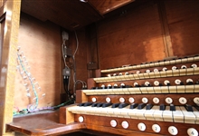 Organ stops have been removed from the console